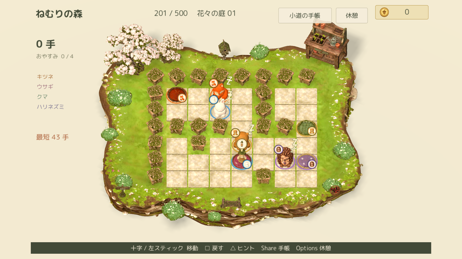 春の庭で、動物と寝床の位置を考える